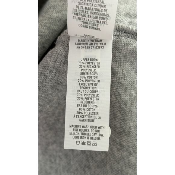 Aerie Hometown Holiday Quarter Zip Fleece Sweatshirt Womens Size Medium Grey New - Picture 9 of 10